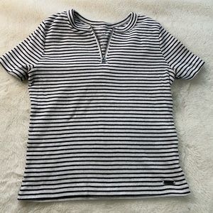 Hollister B&W Striped Ribbed Top